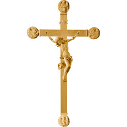 Cristo Barroco en cruz con Evangelistas